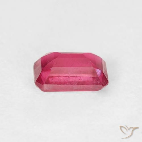 Rubi Vermelho rosado Natural 0.79ct, Corte Octógono / Esmeralda, VS