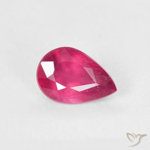 0.70ct Natural Luz vermelha Rubi, Formato de pêra, VS-SI
