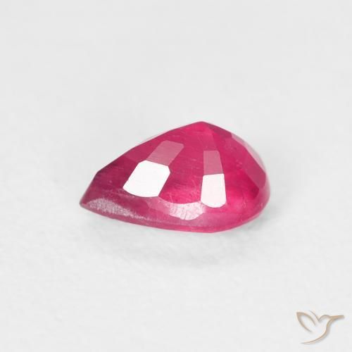 Rubi Luz vermelha Natural 0.70ct, Formato de pêra, VS-SI