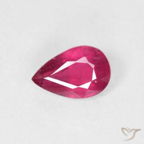 0.56ct Natural Vermelho rosado Rubi, Formato de pêra, VS-SI