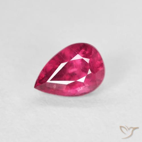 0.63ct Natural Luz vermelha Rubi, Formato de pêra, VS-SI