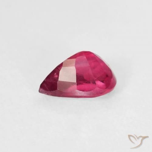 Rubi Luz vermelha Natural 0.63ct, Formato de pêra, VS-SI