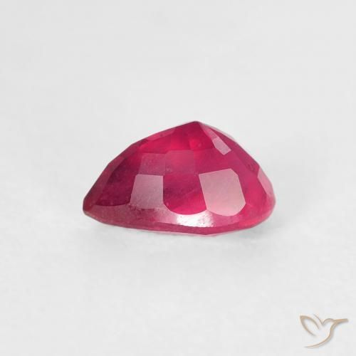 Rubi Medium Dark-Red Natural 0.76ct, Formato de pêra, VS-SI