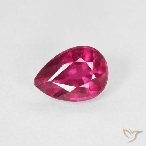 0.62ct Natural Vermelho rosado Rubi, Formato de pêra, VS-SI