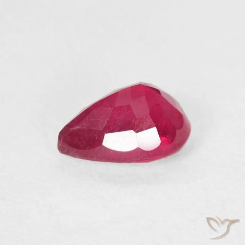 Rubi Carmesim Profundo Natural 0.79ct, Formato de pêra, VS-SI
