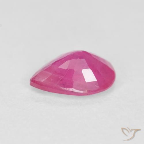 Rubi Medium Dark-Pink Natural 0.57ct, Formato de pêra, VS-SI