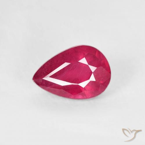 0.73ct Natural Jam Red Rubi, Formato de pêra, VS-SI