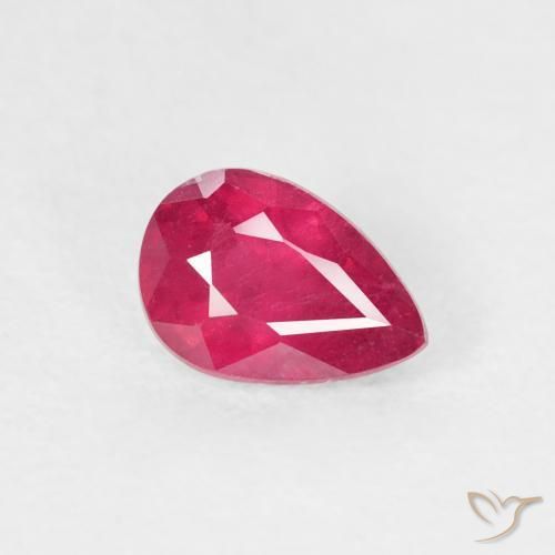 Rubi Jam Red Natural 0.73ct, Formato de pêra, VS-SI