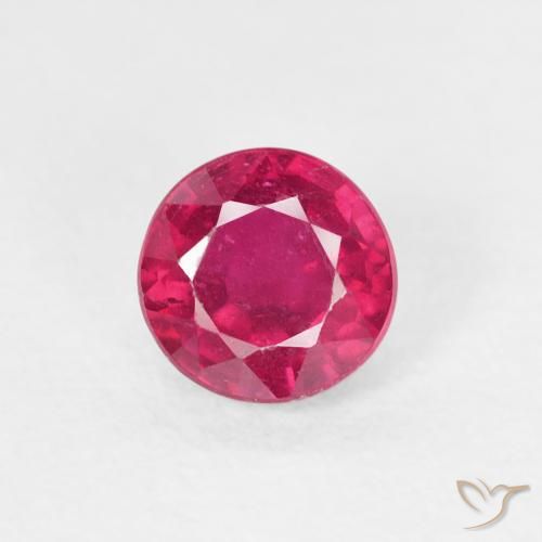 0.81ct Natural Luz vermelha Rubi, Redondo, VS