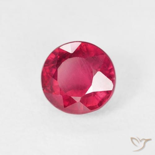 Rubi Luz vermelha Natural 0.93ct, Redondo, VS