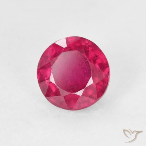 Rubi Luz vermelha Natural 1.22ct, Redondo, VS