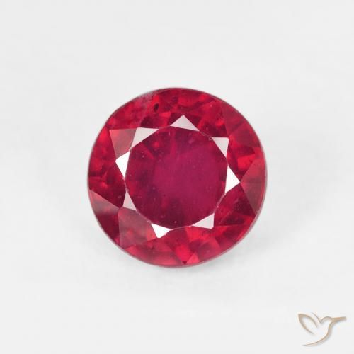 1.28ct Natural vermelho médio Rubi, Redondo, VS