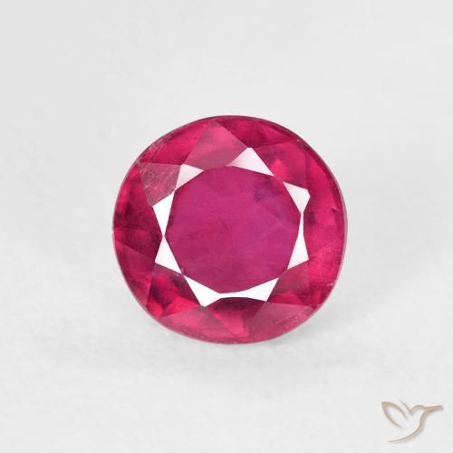 1.24ct Natural Luz vermelha Rubi, Redondo, VS