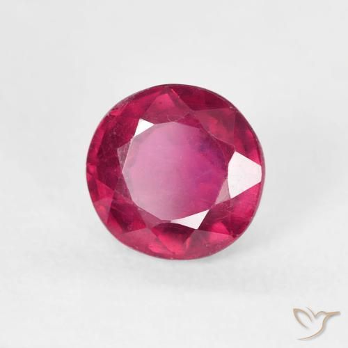 Rubi Luz vermelha Natural 1.24ct, Redondo, VS