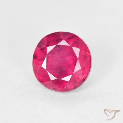 1.00ct Natural Luz vermelha Rubi, Redondo, VS