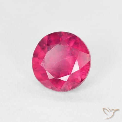 Rubi Luz vermelha Natural 1.00ct, Redondo, VS
