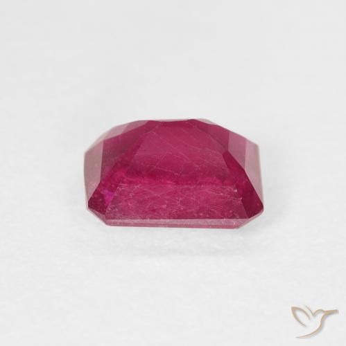 Rubi vermelho médio Natural 1.50ct, Corte Octógono / Esmeralda, VS