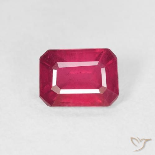 1.34ct Natural Carmesim Profundo Rubi, Corte Esmeralda, VS