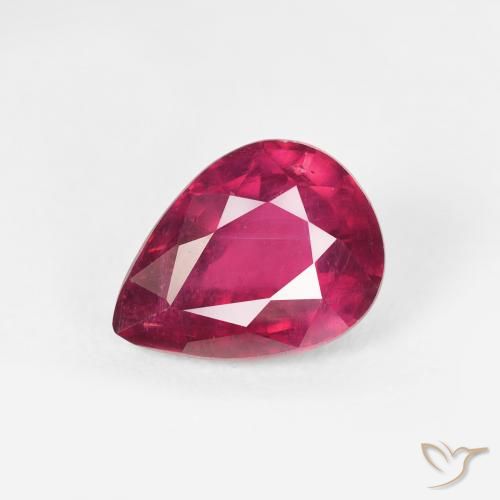 1.70ct Natural Vermelho rosado Rubi, Formato de pêra, VS