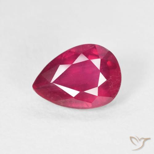 1.82ct Natural Medium Dark-Red Rubi, Formato de pêra, VS