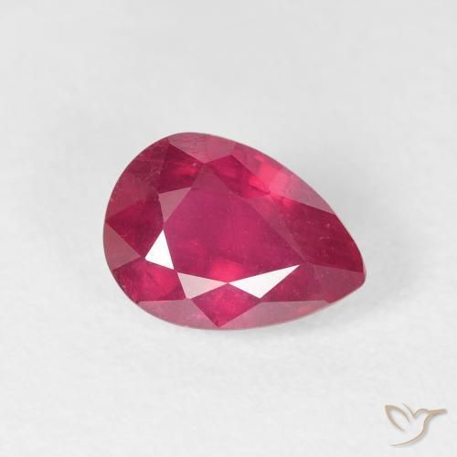 Rubi Medium Dark-Red Natural 1.82ct, Formato de pêra, VS