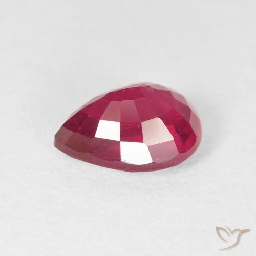 Rubi Medium Dark-Red Natural 1.82ct, Formato de pêra, VS