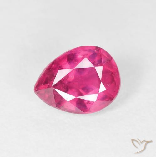 1.51ct Natural rosa avermelhado Rubi, Formato de pêra, VS