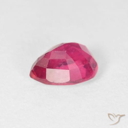 Rubi rosa avermelhado Natural 1.51ct, Formato de pêra, VS