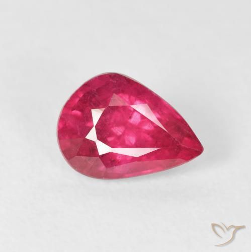 1.55ct Natural Vermelho rosado Rubi, Formato de pêra, VS