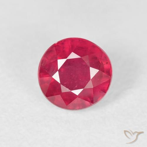 1.01ct Natural Vermelho rosado Rubi, Redondo, VS