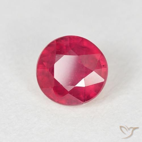 Rubi Vermelho rosado Natural 1.01ct, Redondo, VS