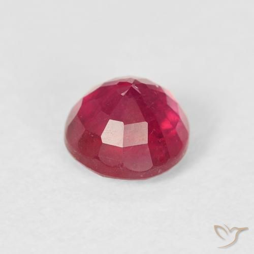 Rubi Vermelho rosado Natural 1.01ct, Redondo, VS