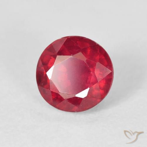Rubi Carmesim Profundo Natural 1.37ct, Redondo, VS