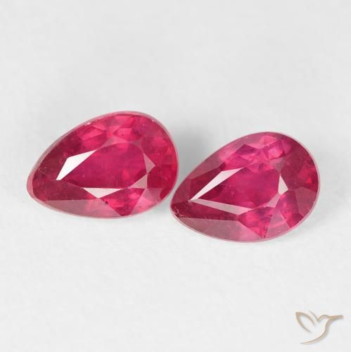 1.23ctw Natural vermelho médio Rubi, Formato de pêra, VS-SI