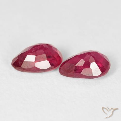 Pedras preciosas de Rubi vermelho médio natural de 1.23 ct, Formato de pêra, VS-SI