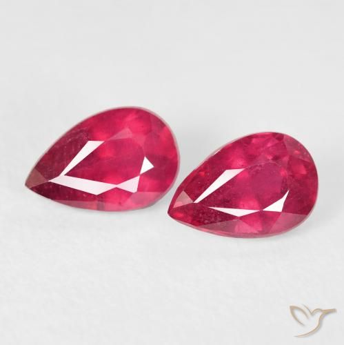 1.42ctw Natural Vermelho rosado Rubi, Formato de pêra, VS-SI