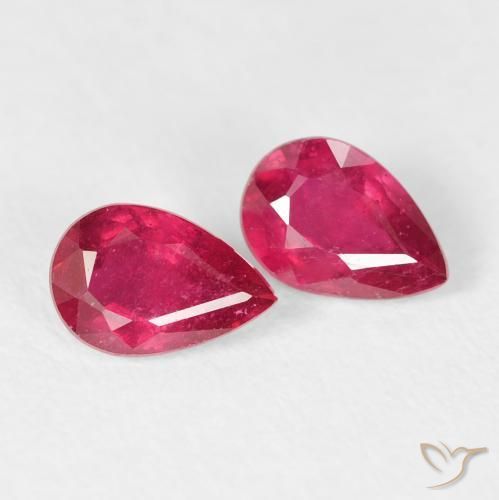 Pedras preciosas de Rubi Carmesim Profundo natural de 1.18 ct, Formato de pêra, VS-SI