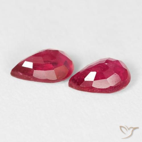 Pedras preciosas de Rubi Carmesim Profundo natural de 1.18 ct, Formato de pêra, VS-SI