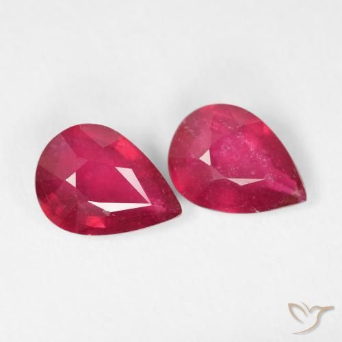 Pedras preciosas de Rubi Carmesim Profundo natural de 2.45 ct, Formato de pêra, VS-SI