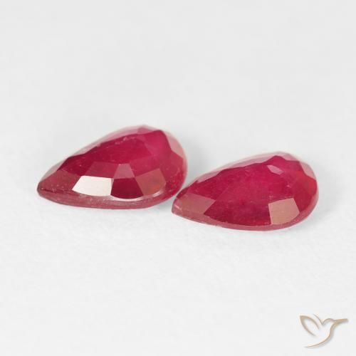 Pedras preciosas de Rubi Carmesim Profundo natural de 2.45 ct, Formato de pêra, VS-SI