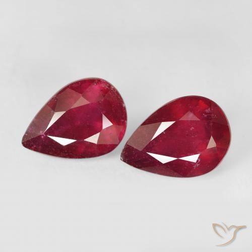 3.15ctw Natural Vermelho escuro Rubi, Formato de pêra, VS-SI