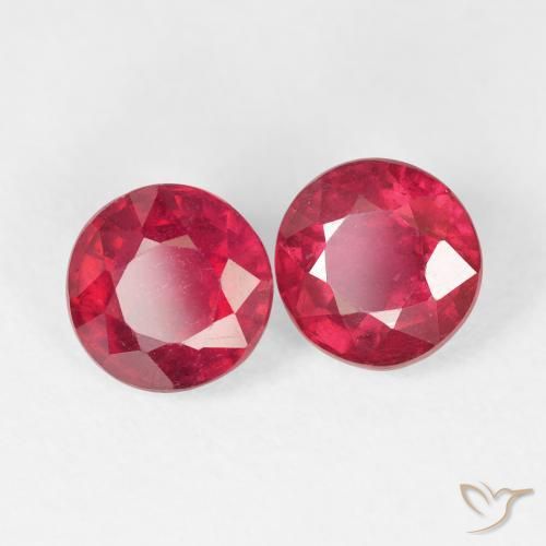 Pedras preciosas de Rubi vermelho médio natural de 3.12 ct, Redondo, VS