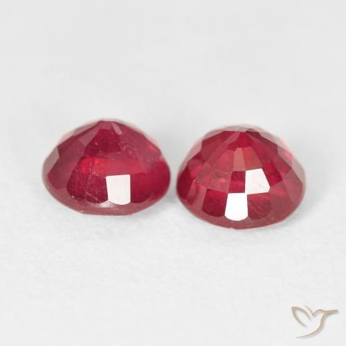 Pedras preciosas de Rubi vermelho médio natural de 3.12 ct, Redondo, VS