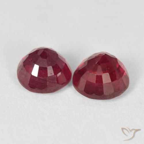 Pedras preciosas de Rubi vermelho médio natural de 3.10 ct, Redondo, VS