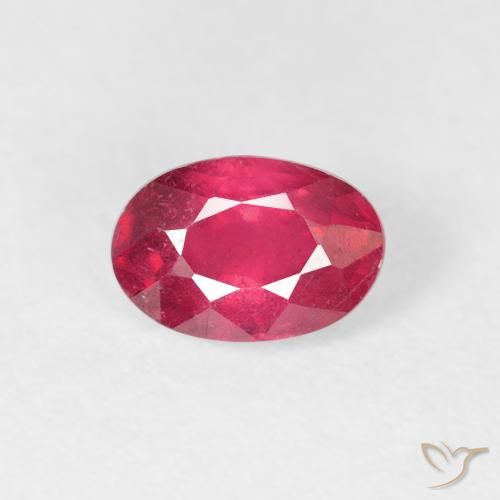 0.82ct Natural vermelho médio Rubi, oval, VS-SI