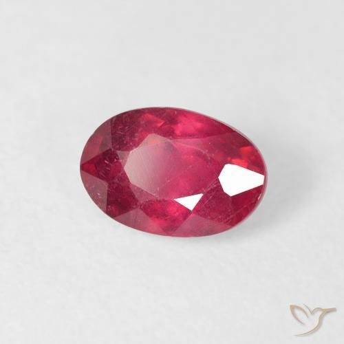 Rubi vermelho médio Natural 0.82ct, oval, VS-SI