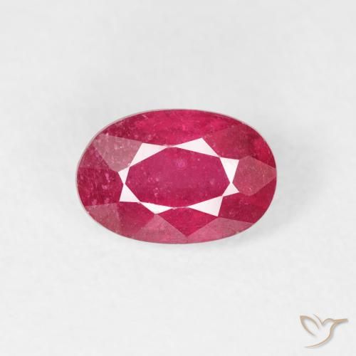 0.78ct Natural vermelho médio Rubi, oval, VS-SI