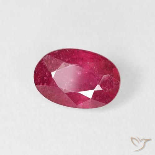 Rubi vermelho médio Natural 0.78ct, oval, VS-SI