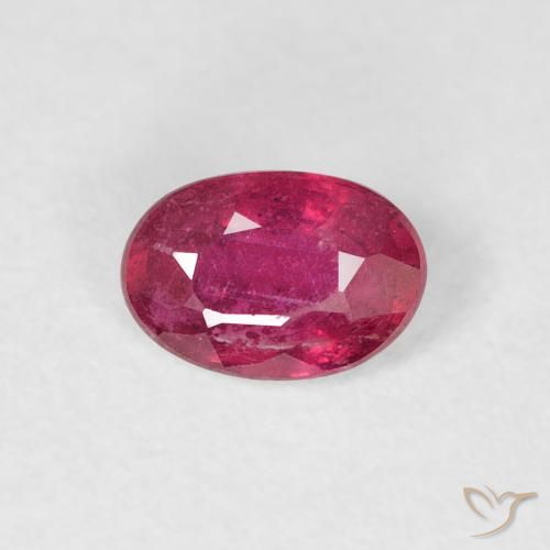 0.58ct Natural Vermelho rosado Rubi, oval, VS-SI, Photo A