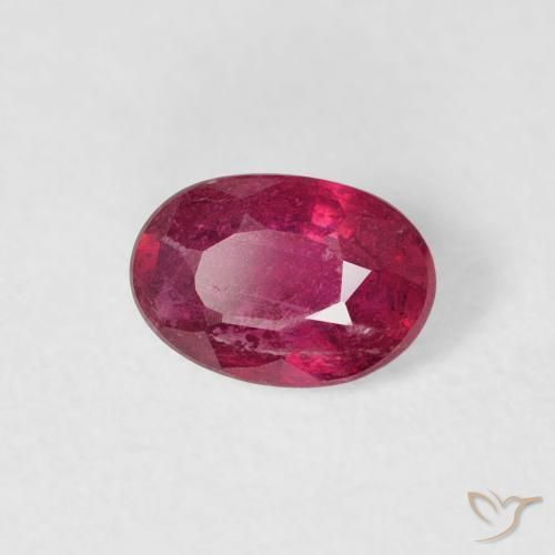 Rubi Vermelho rosado Natural 0.58ct, oval, VS-SI